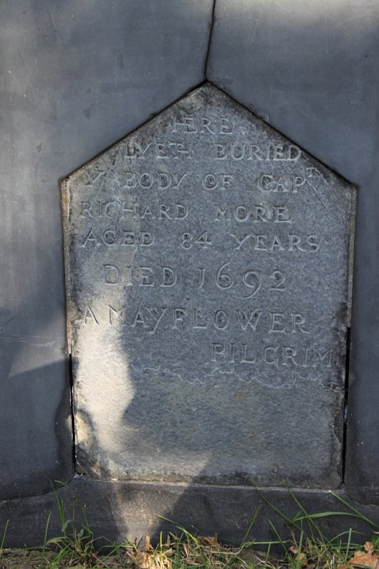 IMG_3510.jpg - Tombstone (one of the oldest at the Burying Point) of Capt. Richard More- a pilgrim on the Mayflower