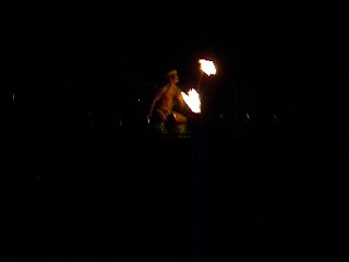 Fire dancer at the luau